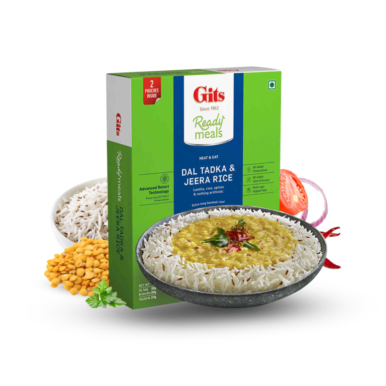 Jeera Rice 190Gm + Dal Tadka 185Gm Pack of 3 Rs.510 Gits Food