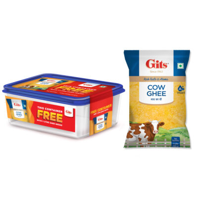 GITS PURE GHEE 1 LITER POUCH WITH CONTAINER FREE ( 16 CONTAINER IN ONE BOX)