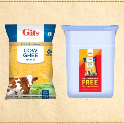 GITS PURE GHEE 1 LITER POUCH WITH CONTAINER FREE ( 16 CONTAINER IN ONE BOX)